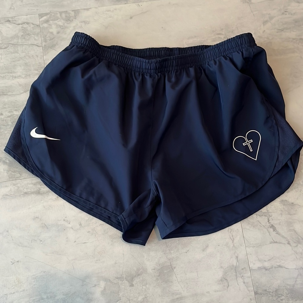 Nike   Custom imprint    Blue/White Athletic Shorts  Interior panties GUC Size L